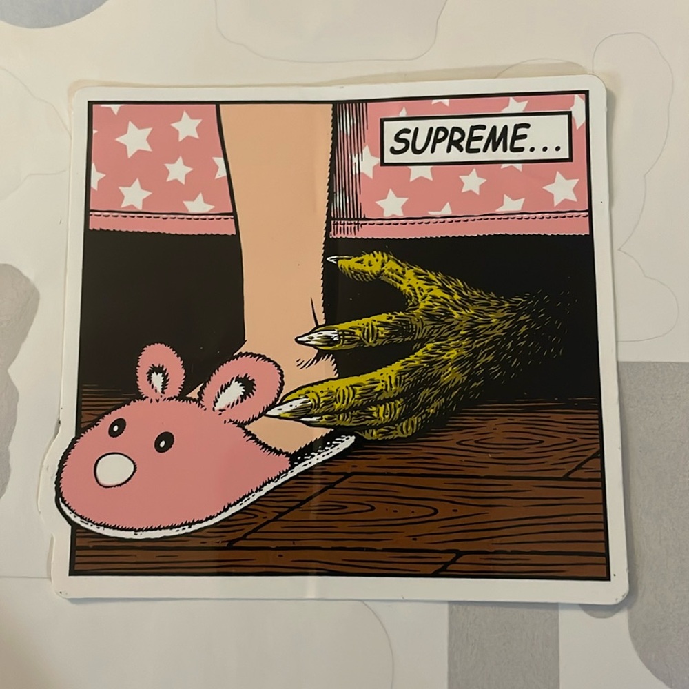 Supreme Stick Pink slippers Sticker